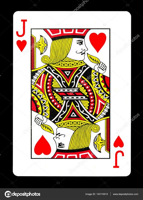 Jack Of Hearts Playing Card Isolated On Black Background Stock