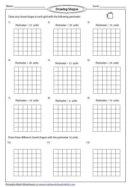 Perimeter Worksheets Area And Perimeter Math School