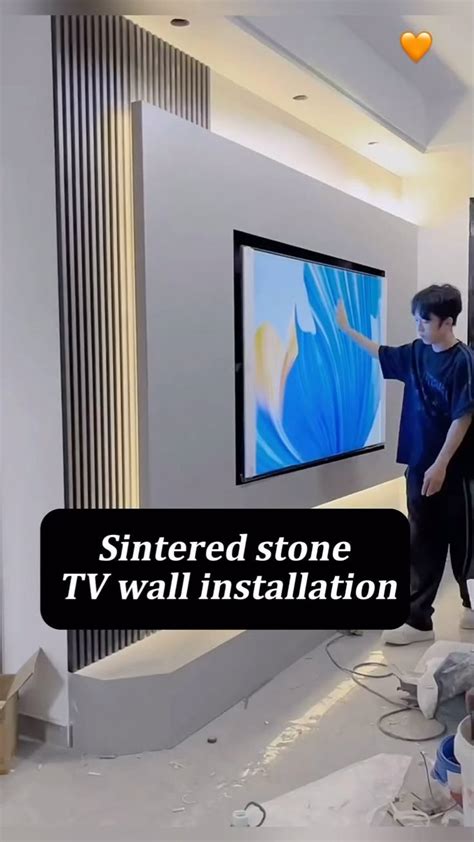 Suspended Sintered Stone TV Wall Interiordesign Walldesign