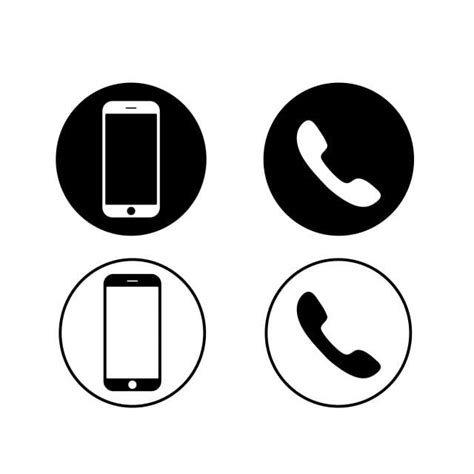 Black Mobile Phone And Home Phone Icons On A White Background Vector