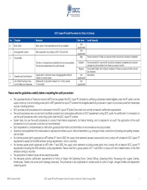 Fillable Online Iscc Japan Fit Audit Procedure Chain Of Custody