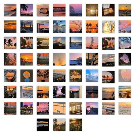 59 Pieces Of Romantic Evening Glow Sunset Atmosphere Sticker Healing