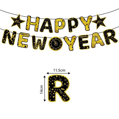 Black Gold 2025 Happy New Year Banner Celebration New Year Party