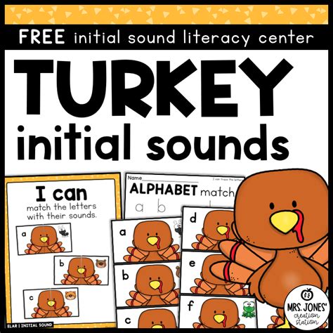 Turkey Initial Sounds Matching Mrs Jones Creation Station