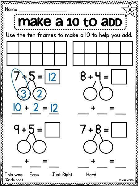 Master 1st Grade Addition Facts Tens Making Ten In 2025 First