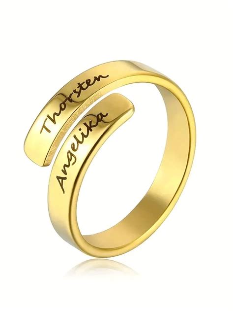 Anel Personalizado Feito de Aço Inoxidável Banhado a Ouro 18k Você Tem