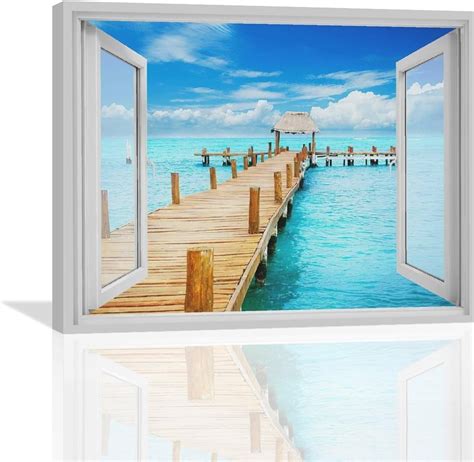 Avoi Beach Bathroom Wall Art Coastal Beach Ocean Pictures Wall Decor D