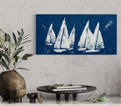 Abstract Seascape Acrylic Abstract Sailboat Art Original Nautical