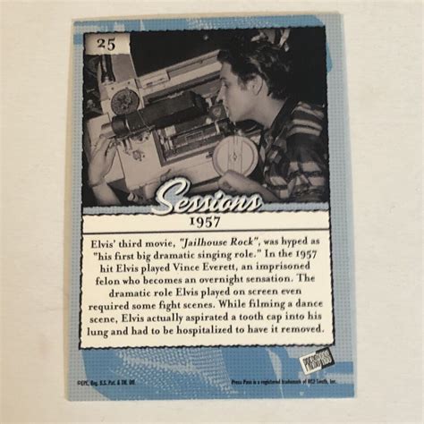 Elvis Presley Trading Card Press Pass 25 Jailhouse Rock EBay