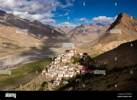 India Himachal Pradesh Spiti Valley Key Monastery Hillside Buddhist