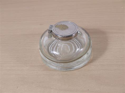 Antique Large Glass Inkwell 79mm Diameter Made In England VGC EBay