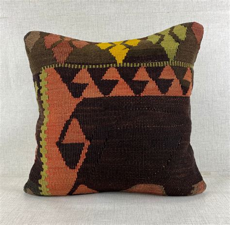 20x20 Decorative Kilim Pillow Throw Pillow Boho Decor Pillow Turkish