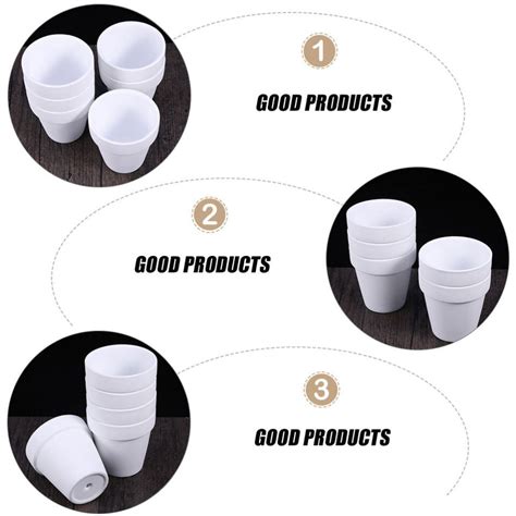 6 Pcs Indoor Plants White Ceramic Flower Pot Safe Pots Home Decoration