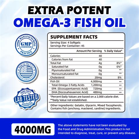 Omega Fish Oil Softgels X Strength Mg Epa Dha Highest Potency