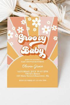 Groovy Baby Retro Sunshine Daisy Baby Shower Invit Invitation Zazzle