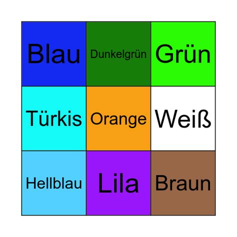 Farben Bingo Card