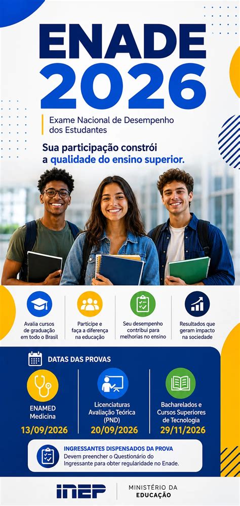Enade Nota Individual - Enade 2026: veja cursos, datas das provas e exigências do edital ...