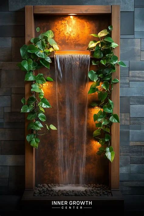 The Illuminated Cascade Meditation Wall Water Feature Wall Water