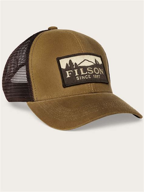 Filson Mens Dark Tan Logger Mesh Cap Designerwear