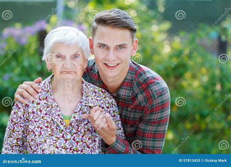 Grandmother And Grandson Stock Image Image Of Disability 57813453