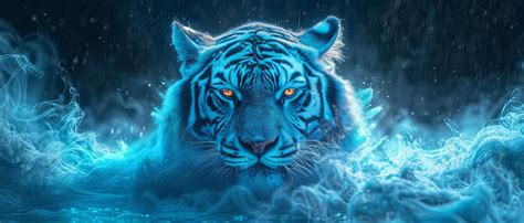 Premium Photo Blue Tiger Wallpaper Desktop Backgrounds