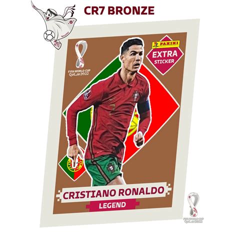 Figurinha Cristiano Ronaldo Bronze Legend Copa Simil Shopee Brasil