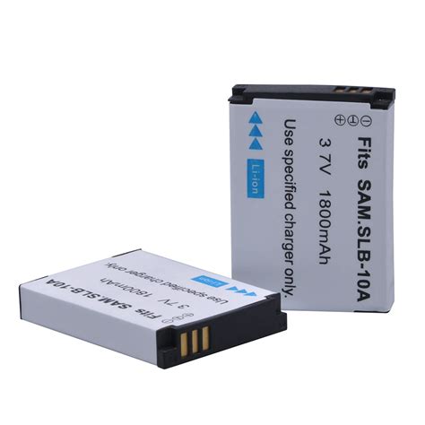 2Pcs 1800m SLB 10A SLB10A SLB 10A Camera Battery For Samsung PL50 PL60