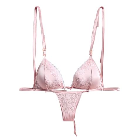 Pink Lace Bikini A Pink Lace Bikini With Delicate Lace Detailing And A Satin Bow PNG