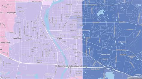 Elgin Historic District Elgin Il Political Map Democrat And Republican Areas In Elgin Historic