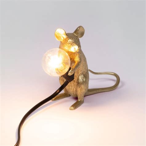 Gold Mouse Lamp By Seletti