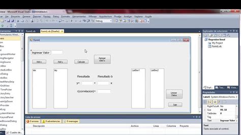 Regresion Lineal Tutorial Visual Studio Youtube