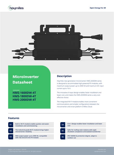 Hoymiles Hms Dw T Single Phase Microinverter User Manual