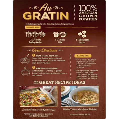 Betty Crocker Au Gratin Potatoes Made With Real Cheese 77 Oz Kroger