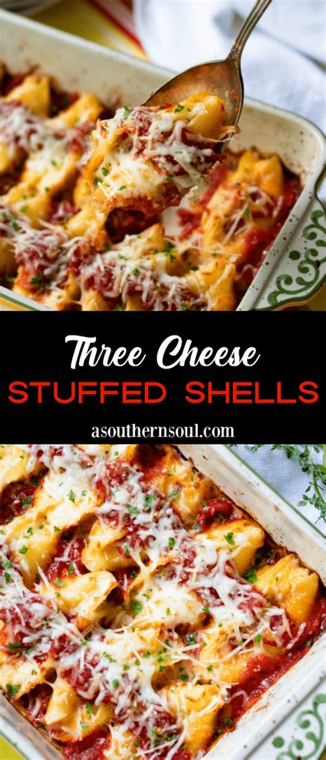 Three Cheese Stuffed Shells A Southern Soul