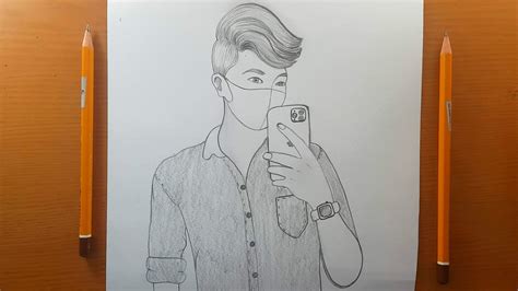 Come Disegnare Un Ragazzo Che Si Fa Un Selfie Disegno Facile A Matita