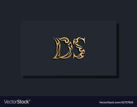 Luxury initial letters ds logo design Royalty Free Vector