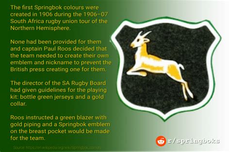 History of the Springbok colours : r/springboks