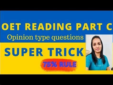 Oet Reading Part C Opinion Questions Rule To Success Youtube