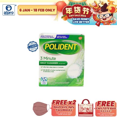 Polident 3 Minute Denture Daily Cleanser For Denture 16s 36s