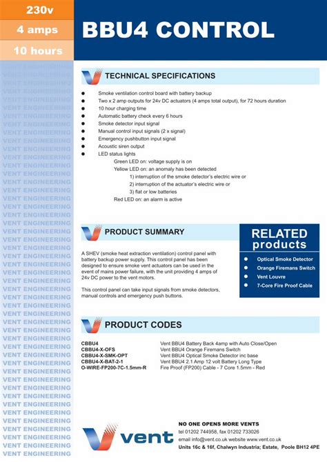 PDF BBU4 CONTROL Natural And Smoke Ventilation Systems Vent