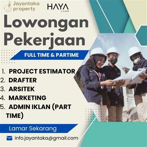 Lowongan Kerja Project Estimator Drafter Arsitek Marketing