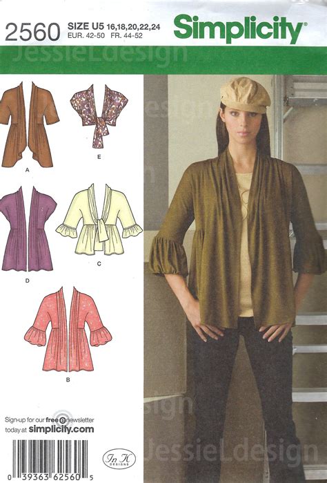 Uncut Simplicity Sewing Pattern 2560 Multiple Sweater Knit Cardigan