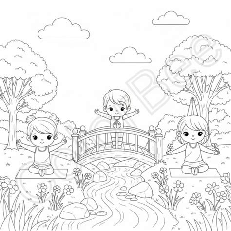 garden yoga  kids coloring pages mindfulness movement coloring