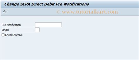 Fpprn Sap Tcode Change Sepa Pre Notifications Transaction Code