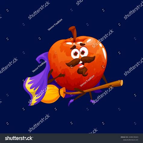 Cartoon Halloween Red Apple Witch Wizard Stock Vector Royalty Free 2199178323 Shutterstock