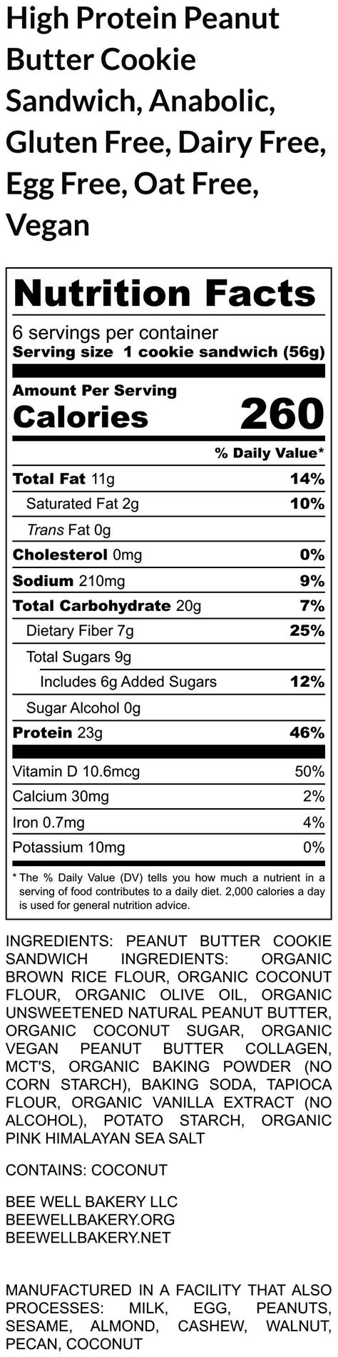 High Protein Peanut Butter Cookie Sandwich: Sugar Free, Gluten Free ...