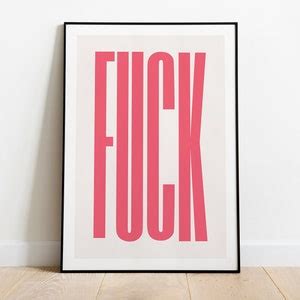 Fuck Print Gift For Him Fuck Text Poster Decor Fuck Printable Wall Art Fuck Quote Art