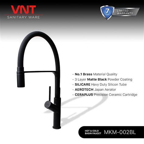 Jual VNT Kran Cuci Piring Hitam MKM 002BL Black Kitchen Mixer Keran