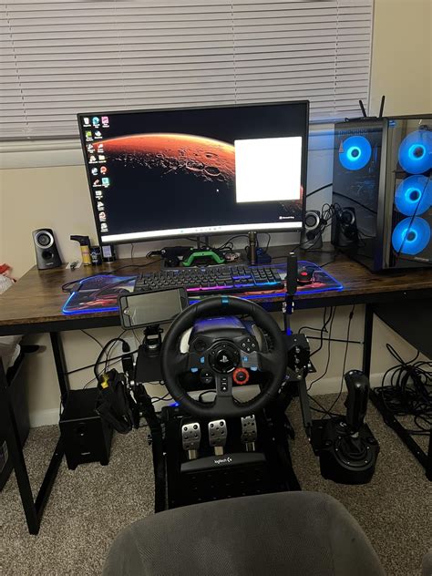 New rig setup 🌡️🔥 just don’t mind all the cords 😂 : r/simracing