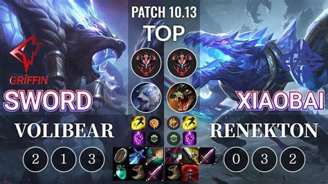 GRF Sword Volibear Vs ES Xiaobai Renekton Top KR Patch 10 13 YouTube